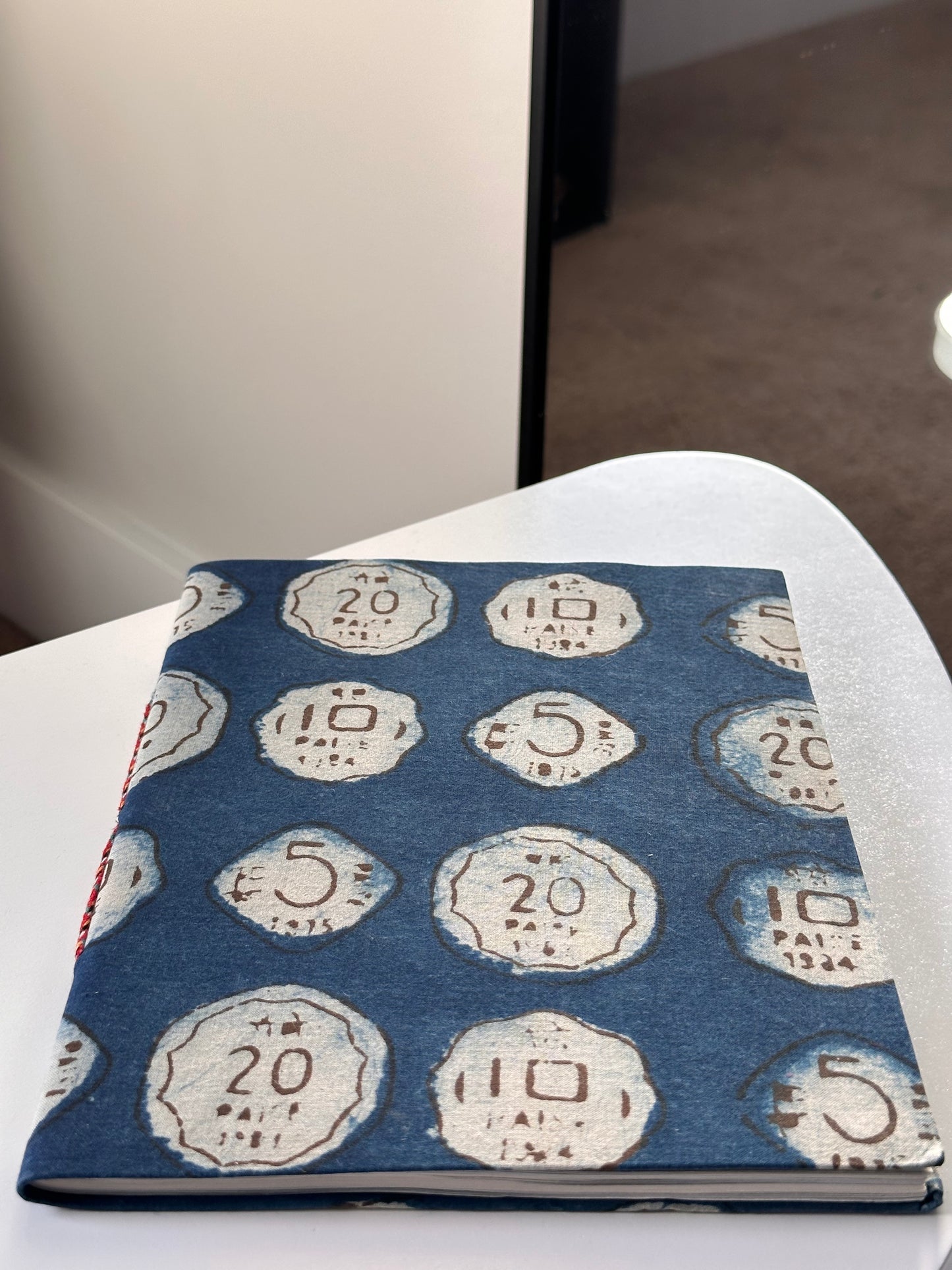 Indian rupees quirky fabric cover handmade paper notebook (9*7 in)