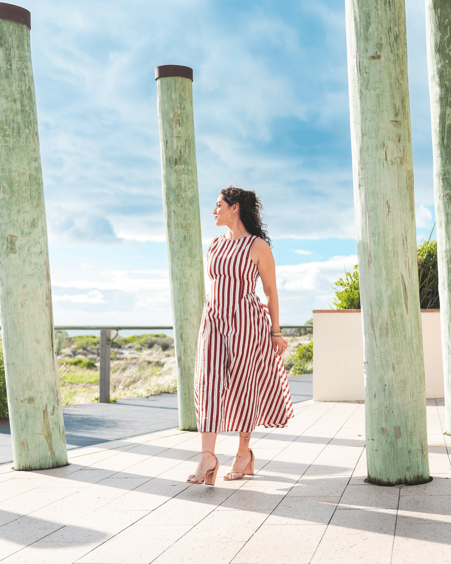 Hazel Stripe Midi Dress
