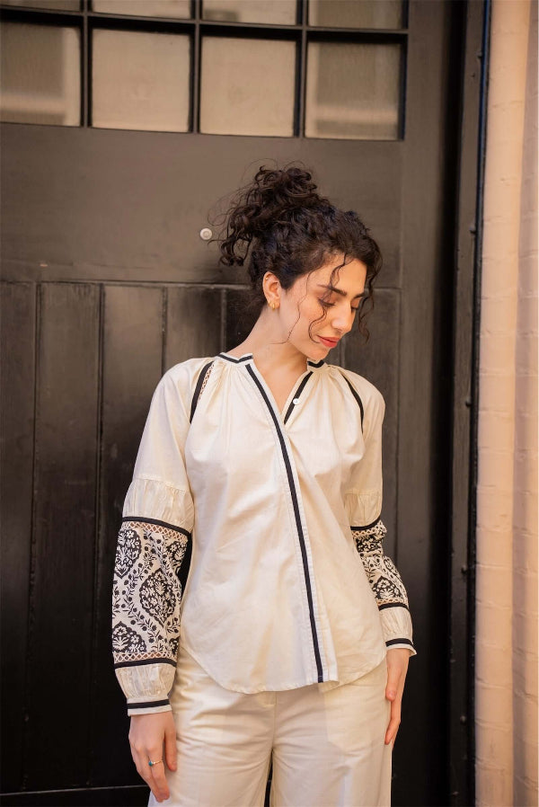 Sophia Blouse and Pant Set Made Of 100% Cotton