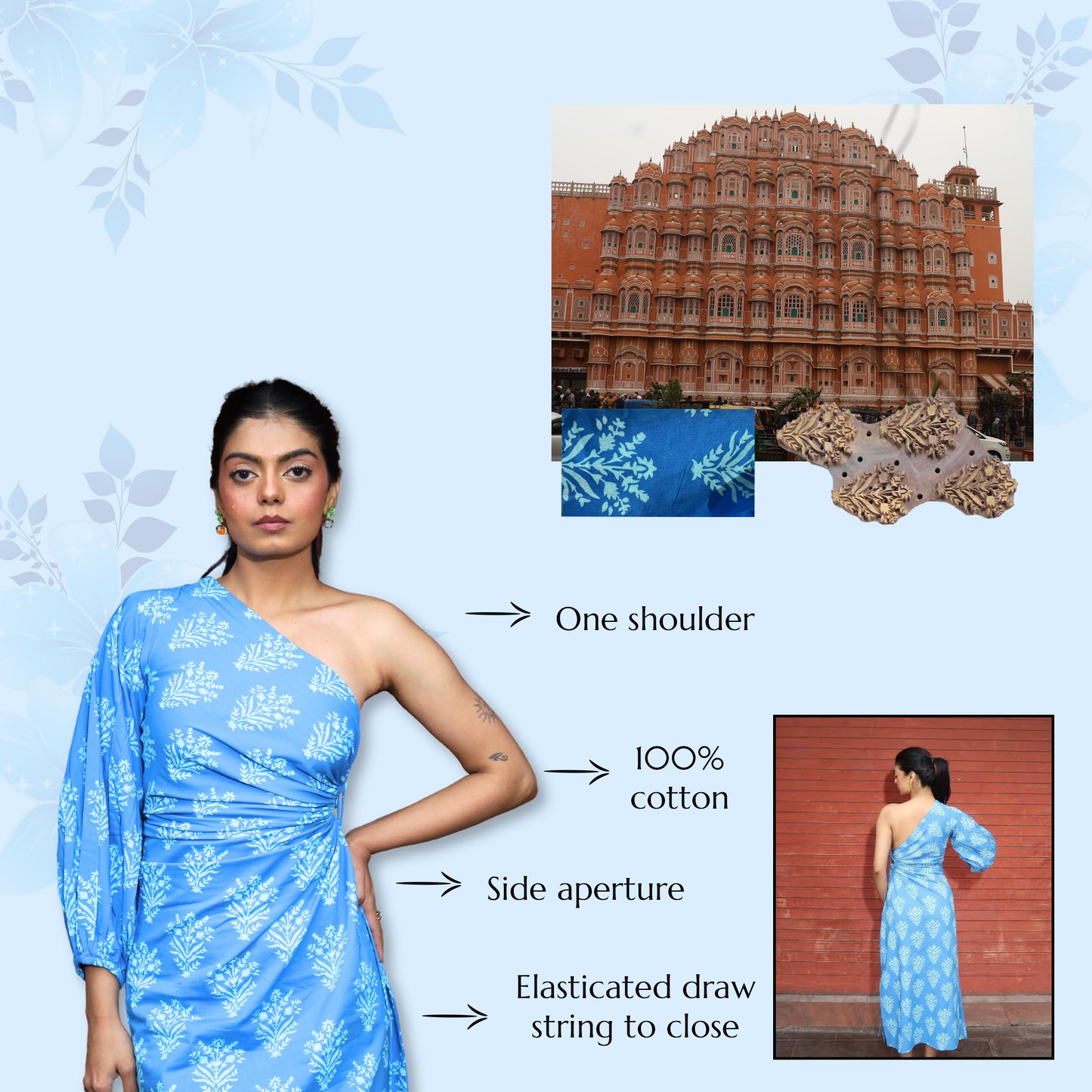 Rooh One Shoulder Midi Dress
