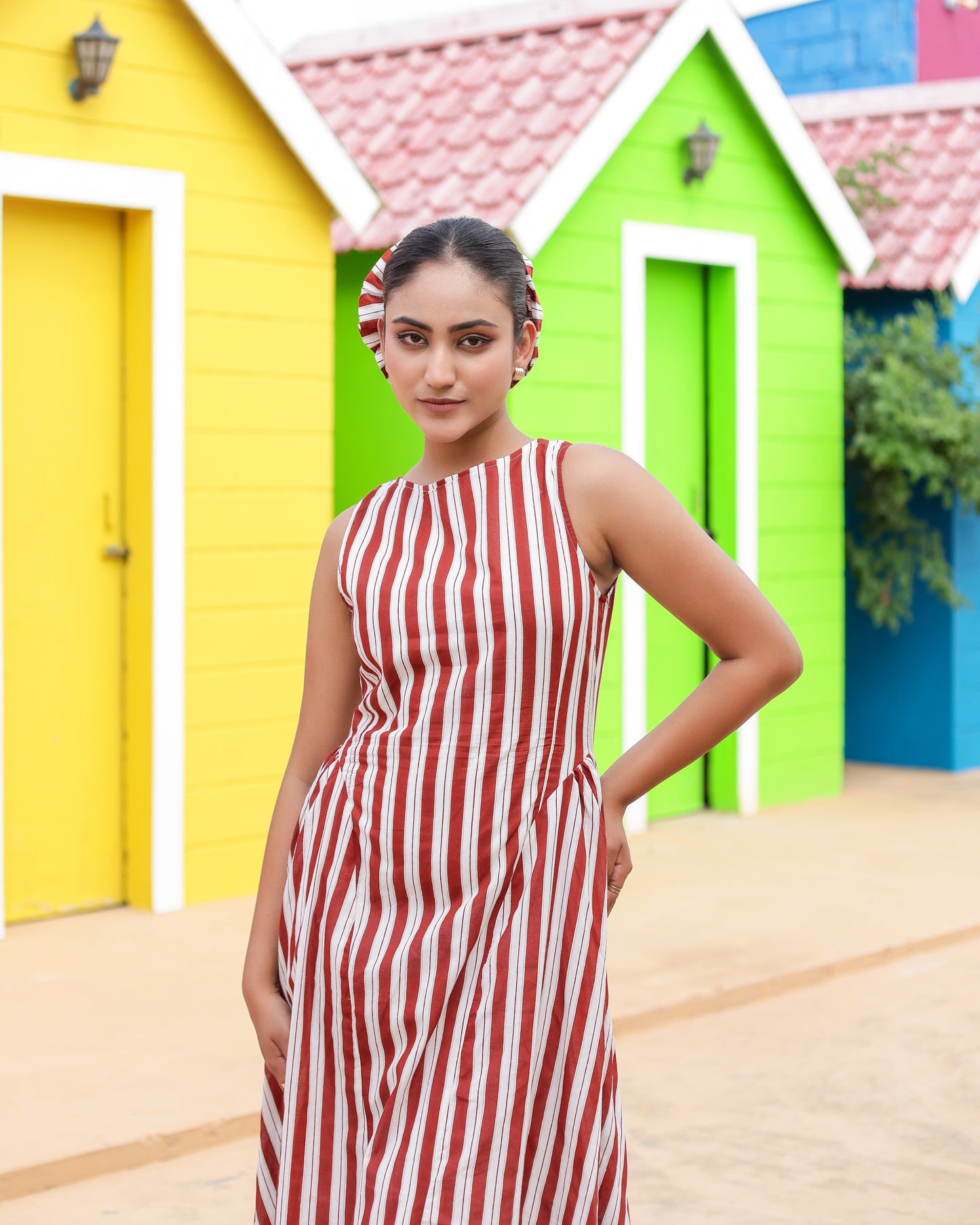 Hazel Stripe Midi Dress