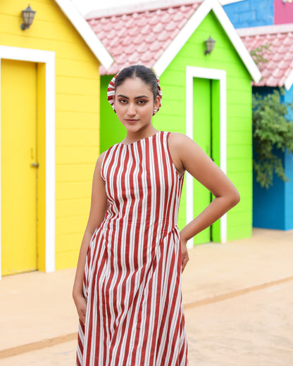 Hazel Stripe Midi Dress