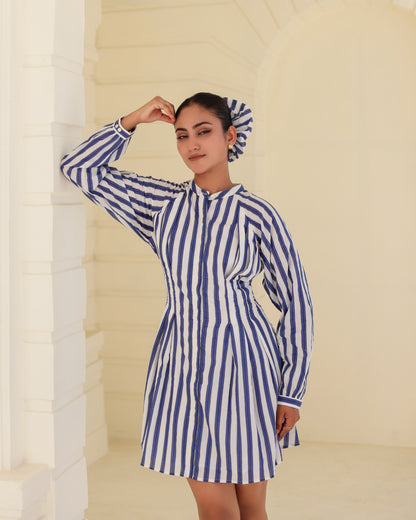 Azure Stripe Mini Dress