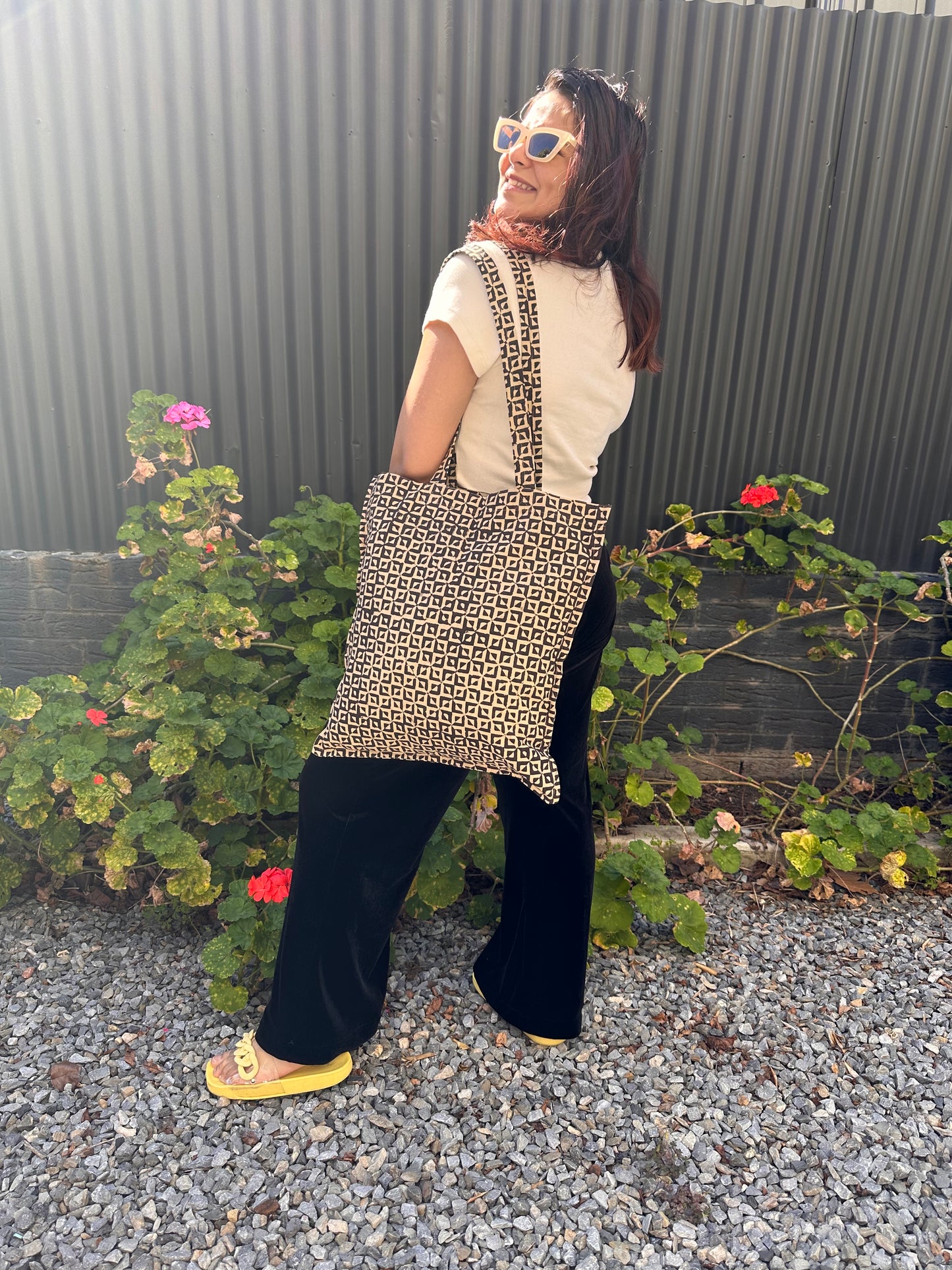 Hand Block Printed Tote Bag- Kalamkari print