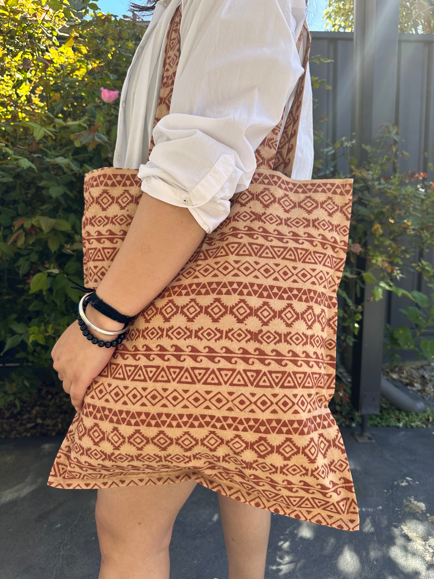 Cotton Beautiful Hand Block Printed Tote Bag- Kalamkari print