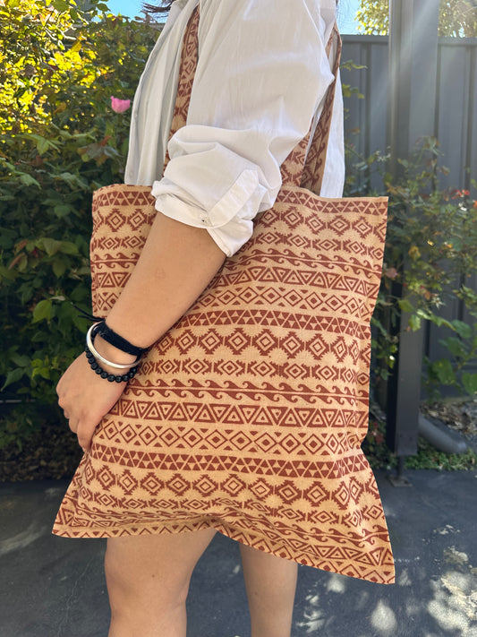 Cotton Beautiful Hand Block Printed Tote Bag- Kalamkari print