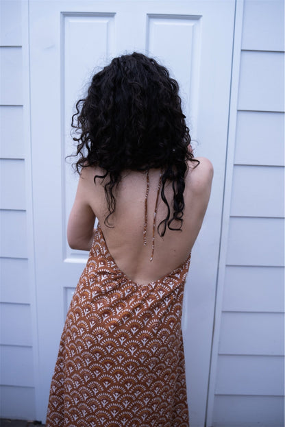 Women Backless Midi Dress