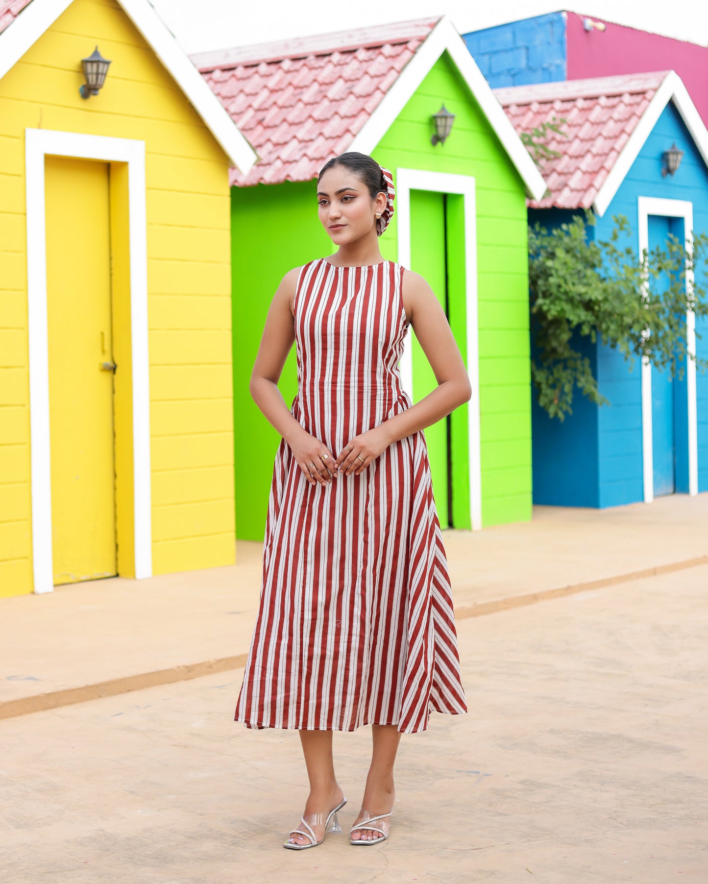 Hazel Stripe Midi Dress