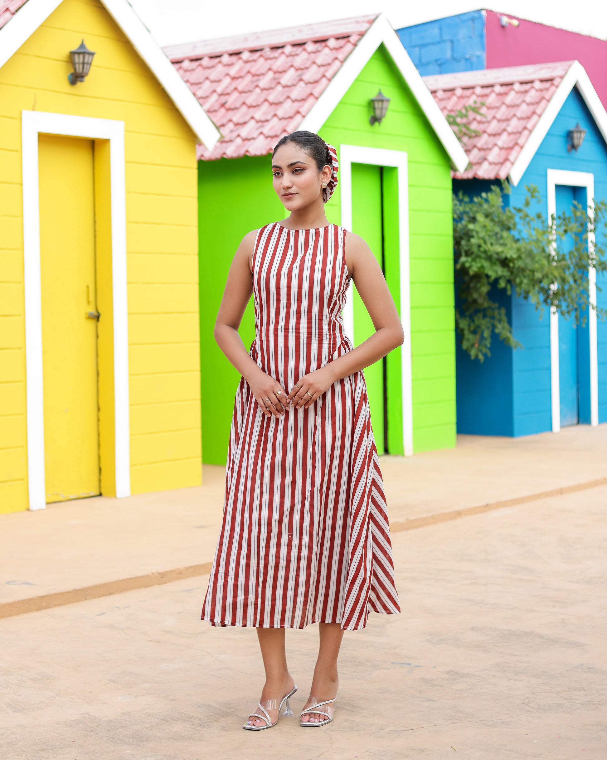 Hazel Stripe Midi Dress