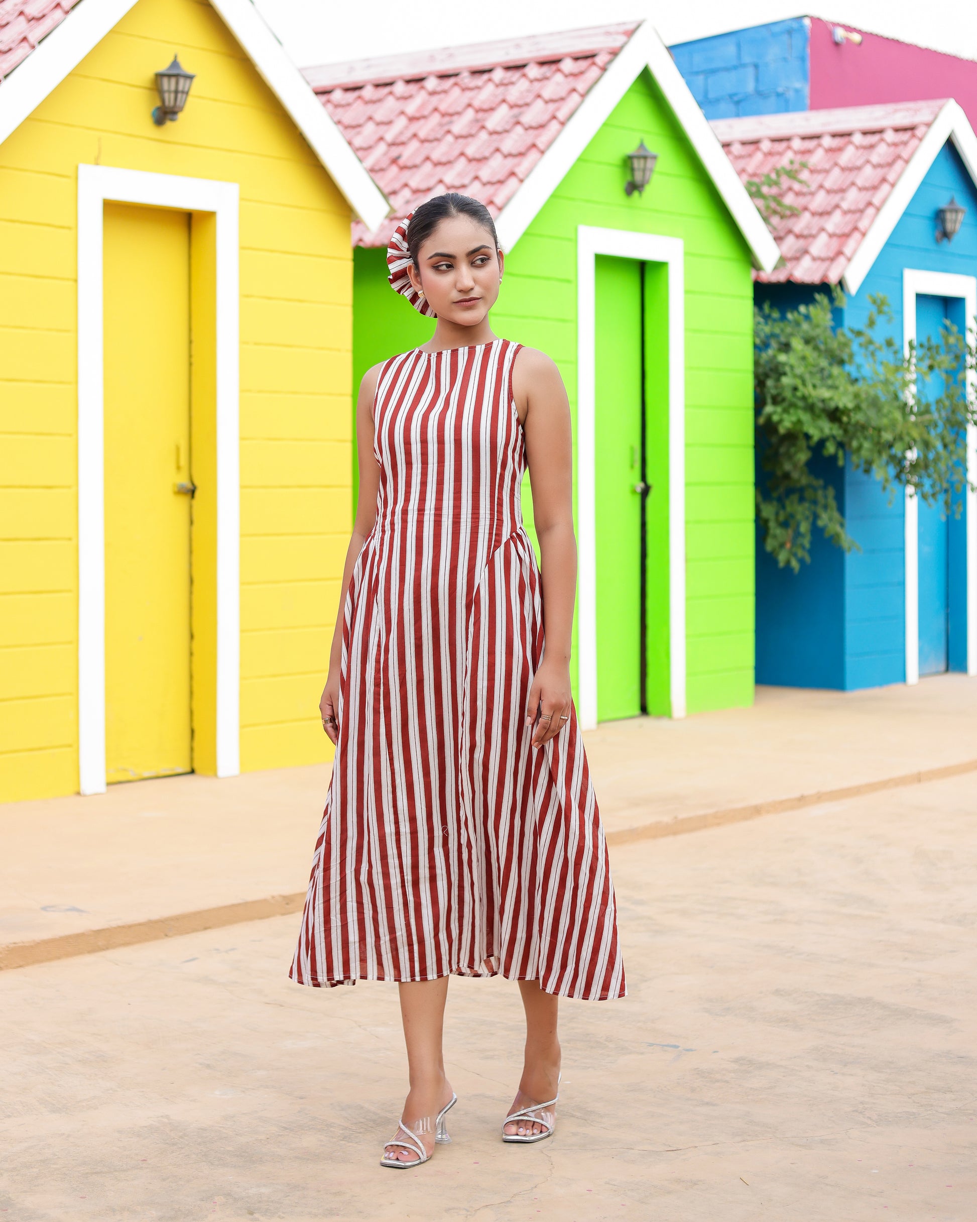 Hazel Stripe Midi Dress