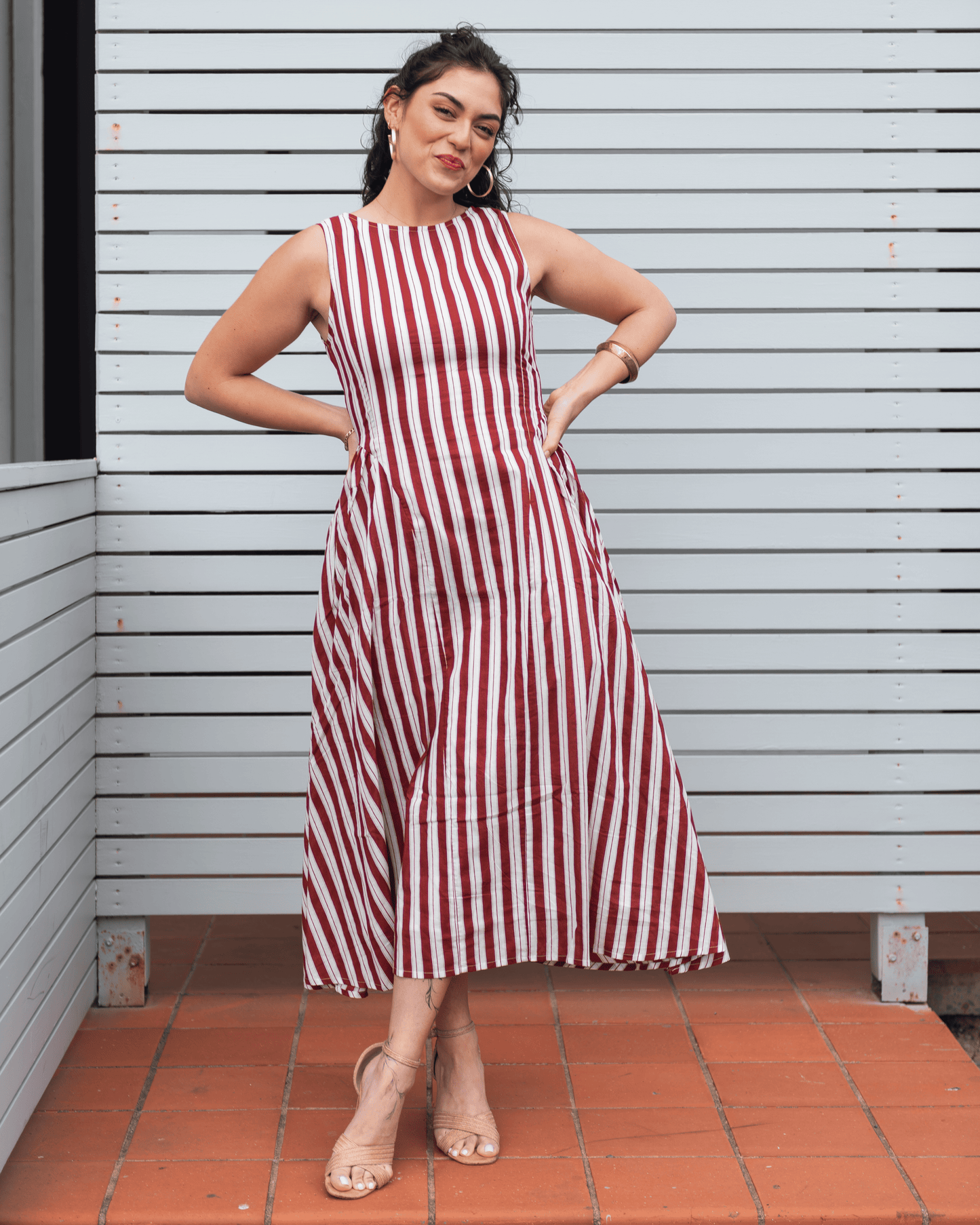 Hazel Stripe Midi Dress