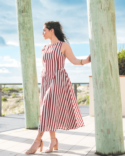Hazel Stripe Midi Dress