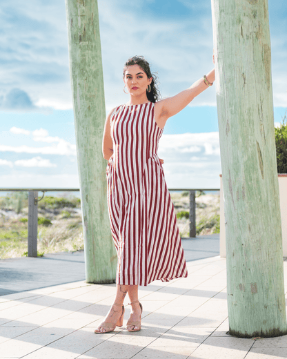 Hazel Stripe Midi Dress