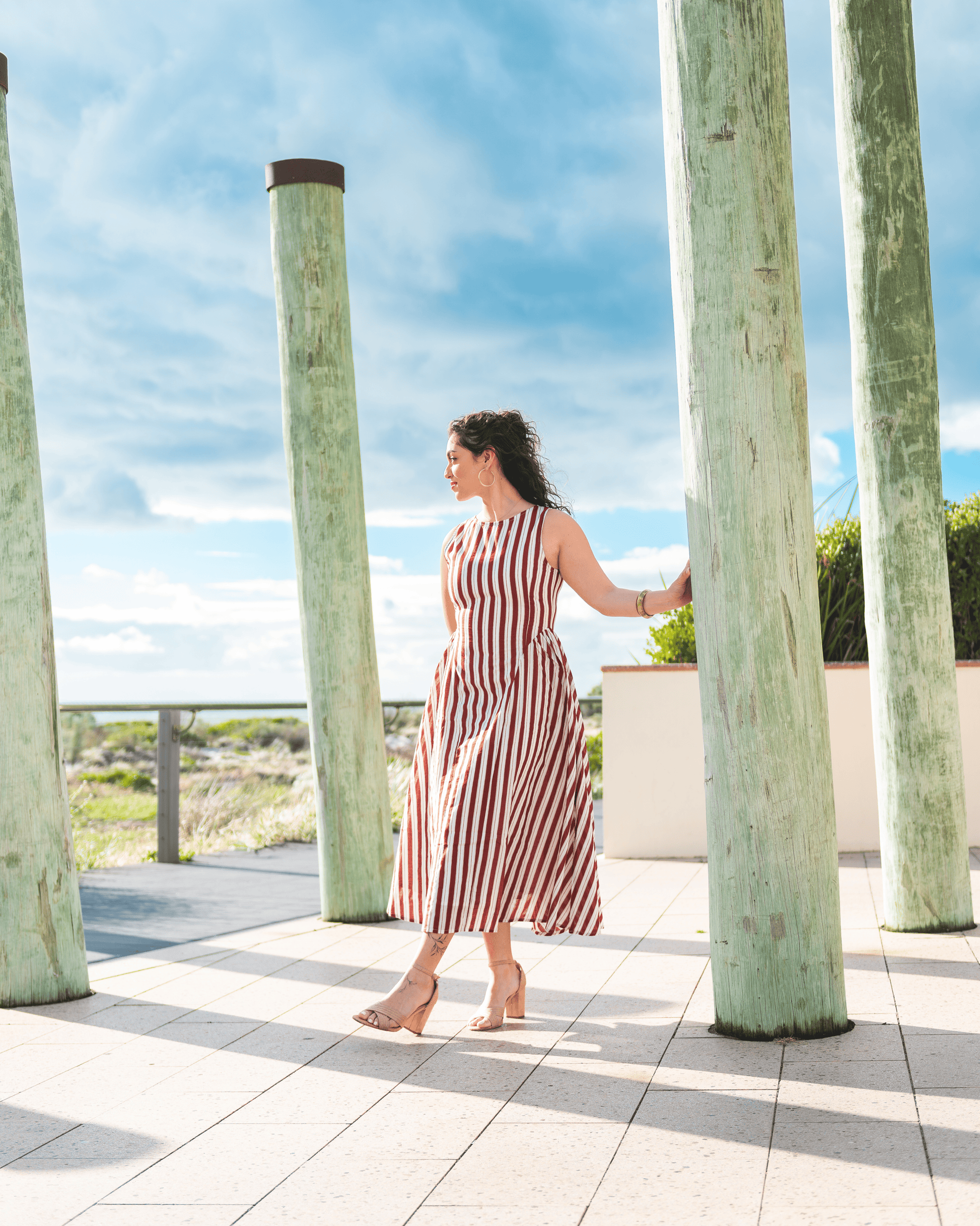 Hazel Stripe Midi Dress