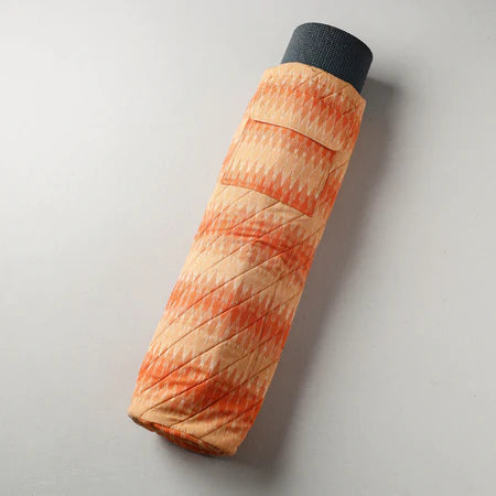 Mandarine Colour Quilted Yoga Beach Mat Bag in Ikat Cotton