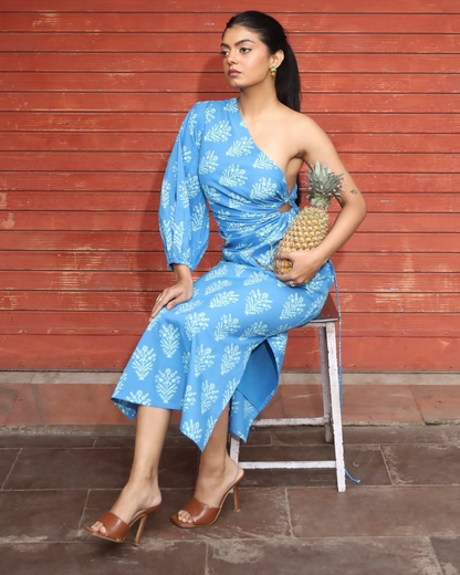 Rooh One Shoulder Midi Dress