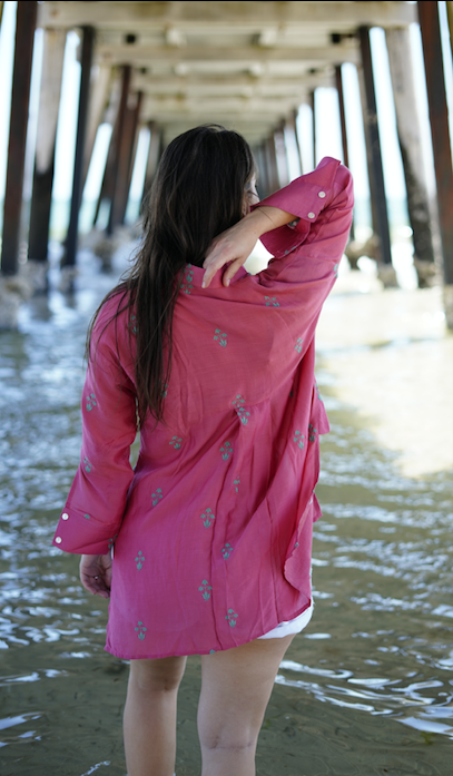 Sandy Pink Embroidered Shirt