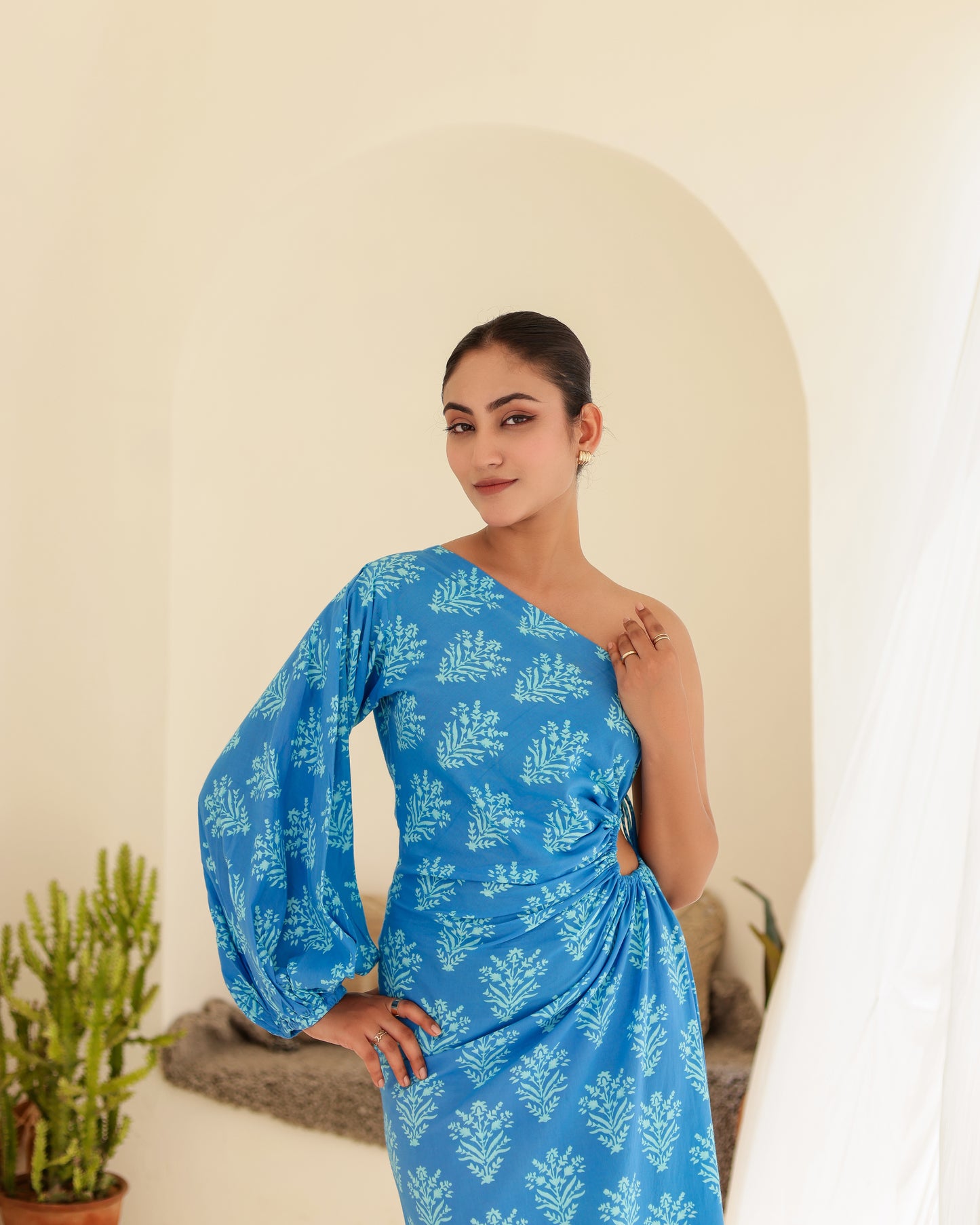 Rooh One Shoulder Midi Dress