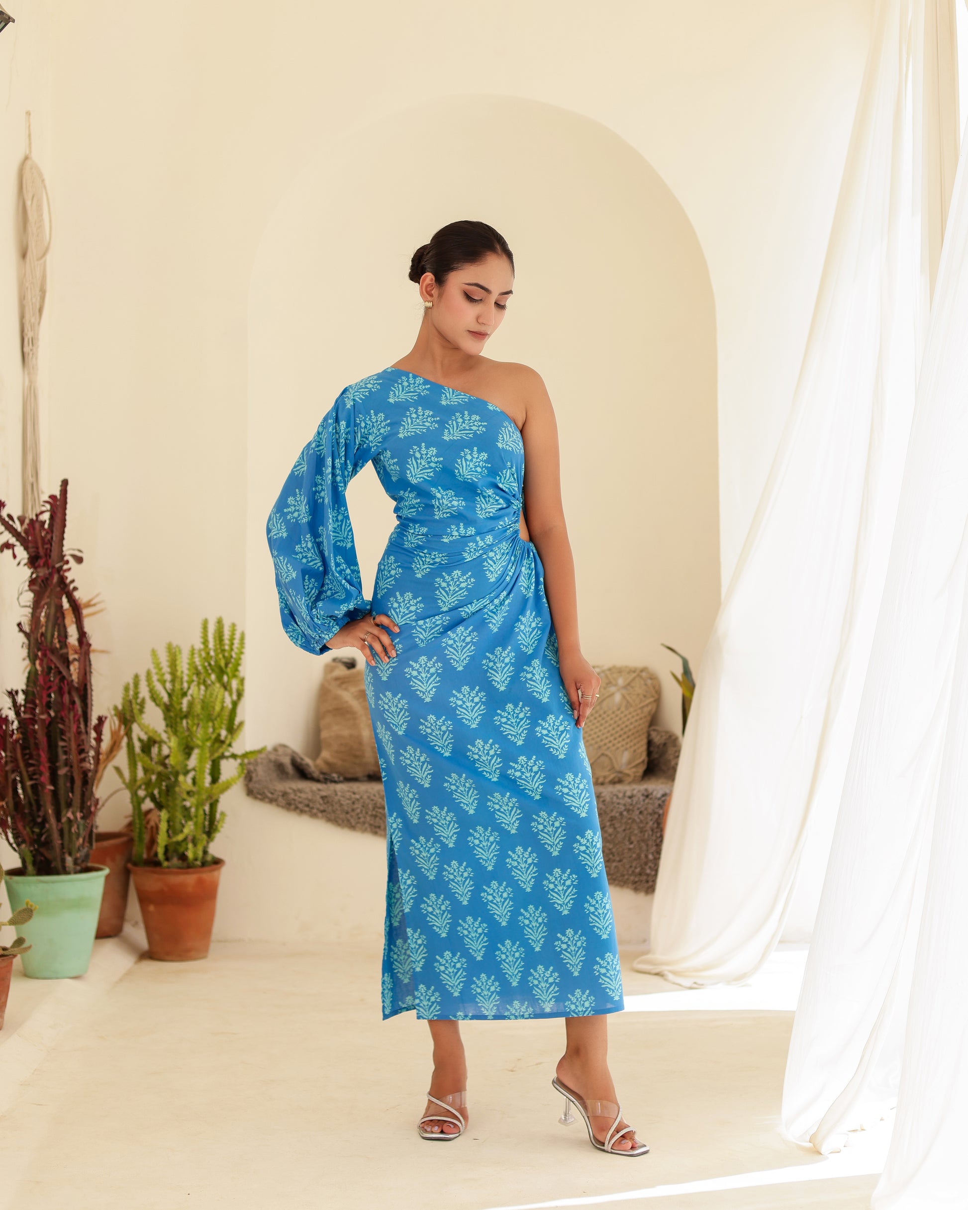 Rooh One Shoulder Midi Dress