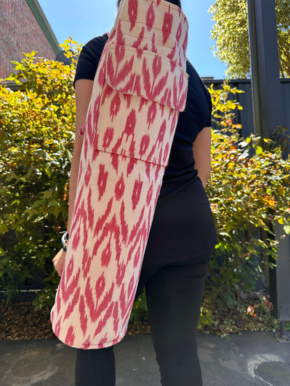 Ikat Cotton Yoga Beach Mat Bag